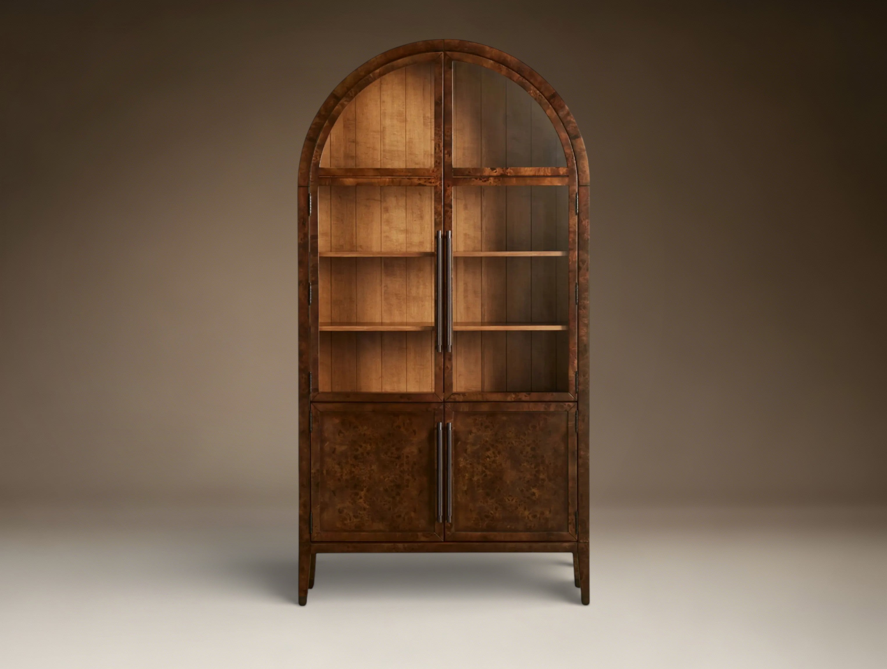 Hottiy Burl Glass Cabinet