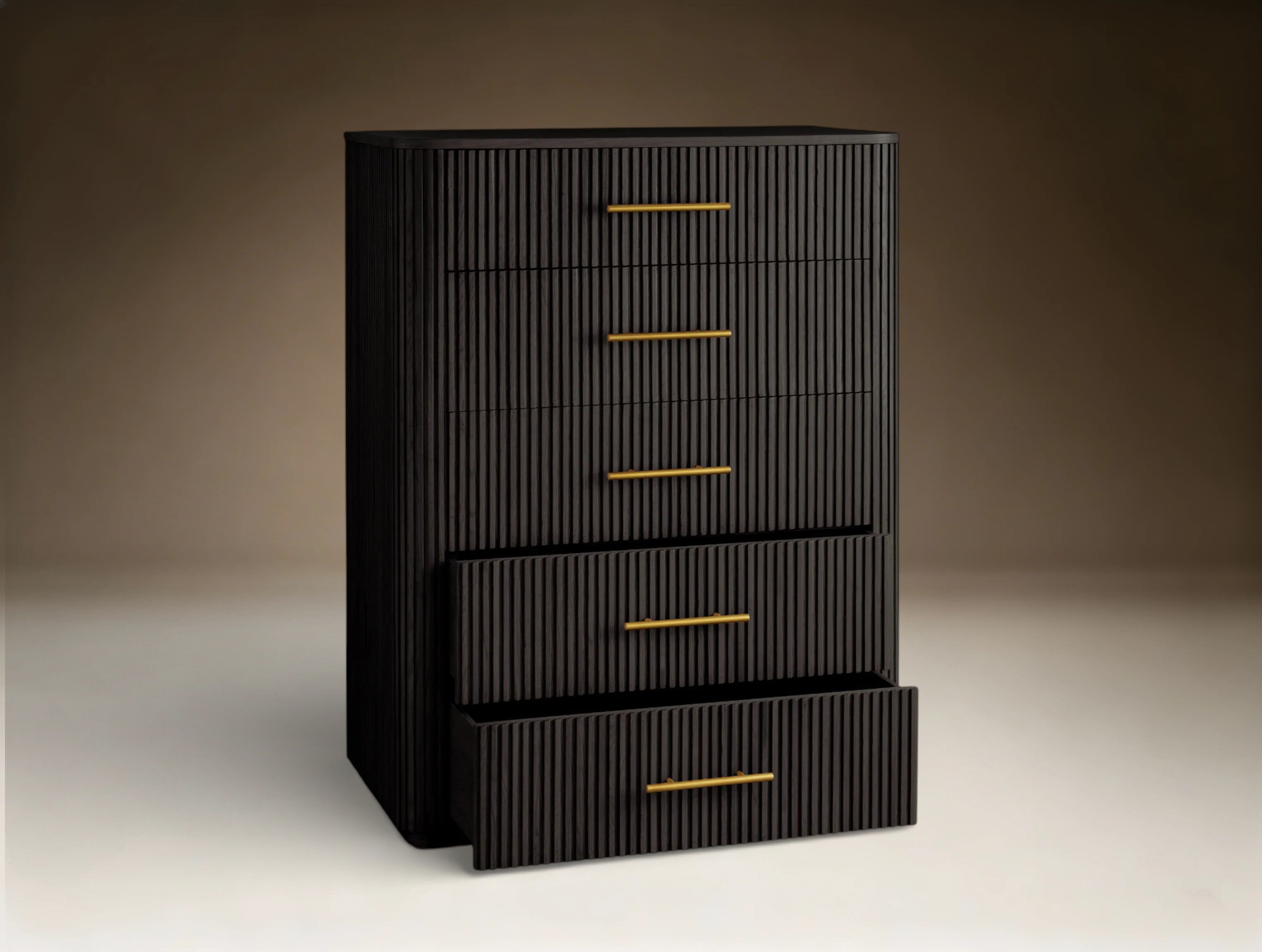 Finnigen Wood Five-Drawer Dresser