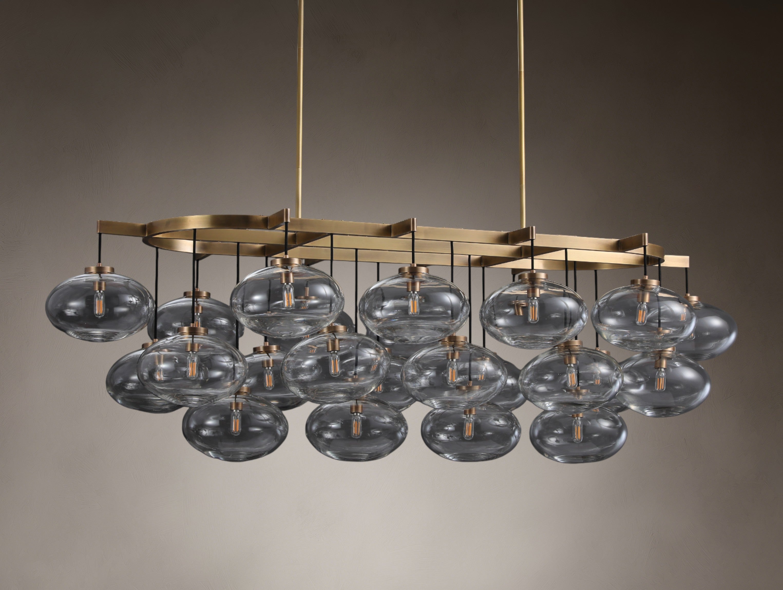 Cabretta Clear Glass Linear Chandelier