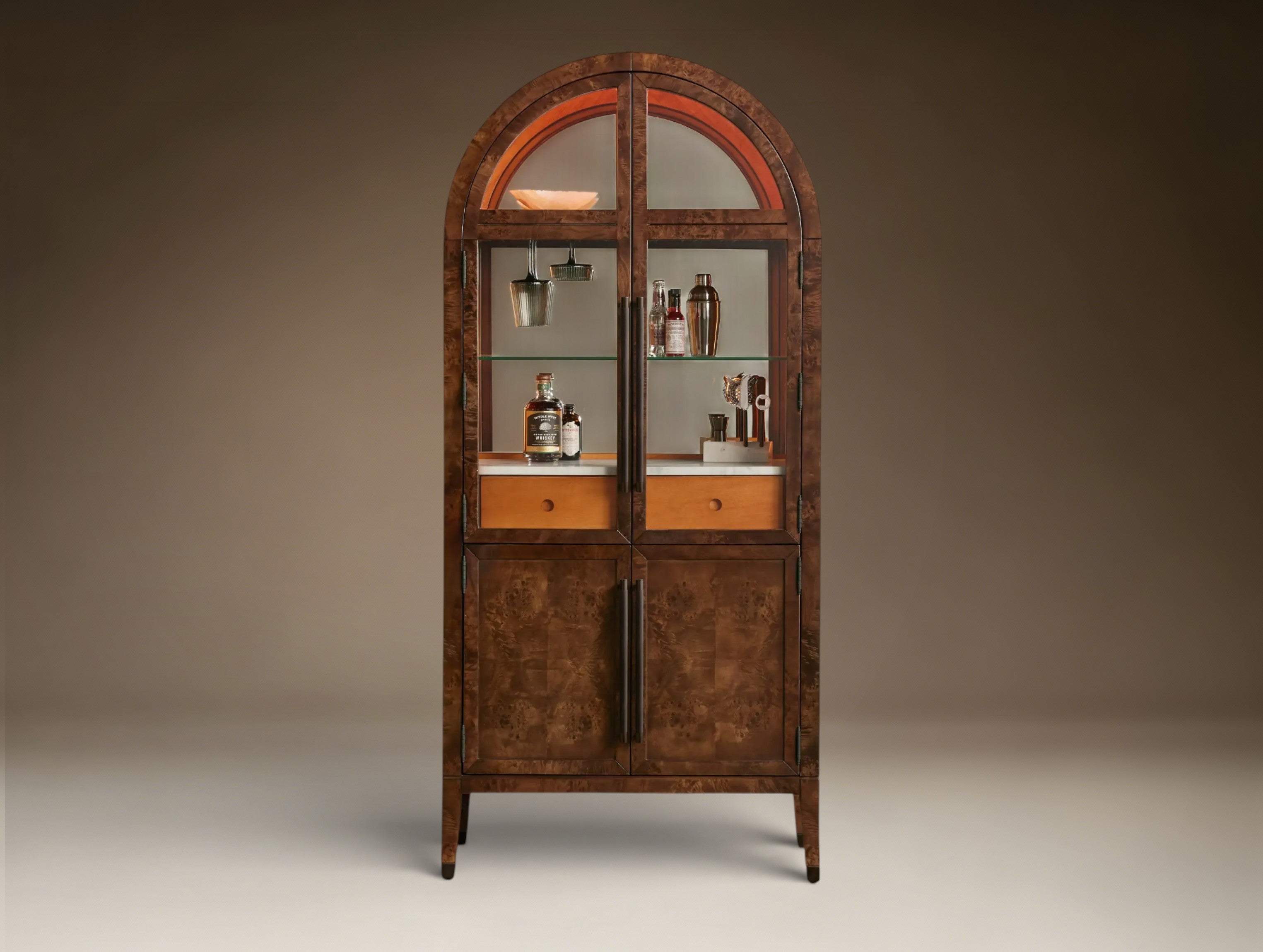 Hottiy Burl Bar Cabinet