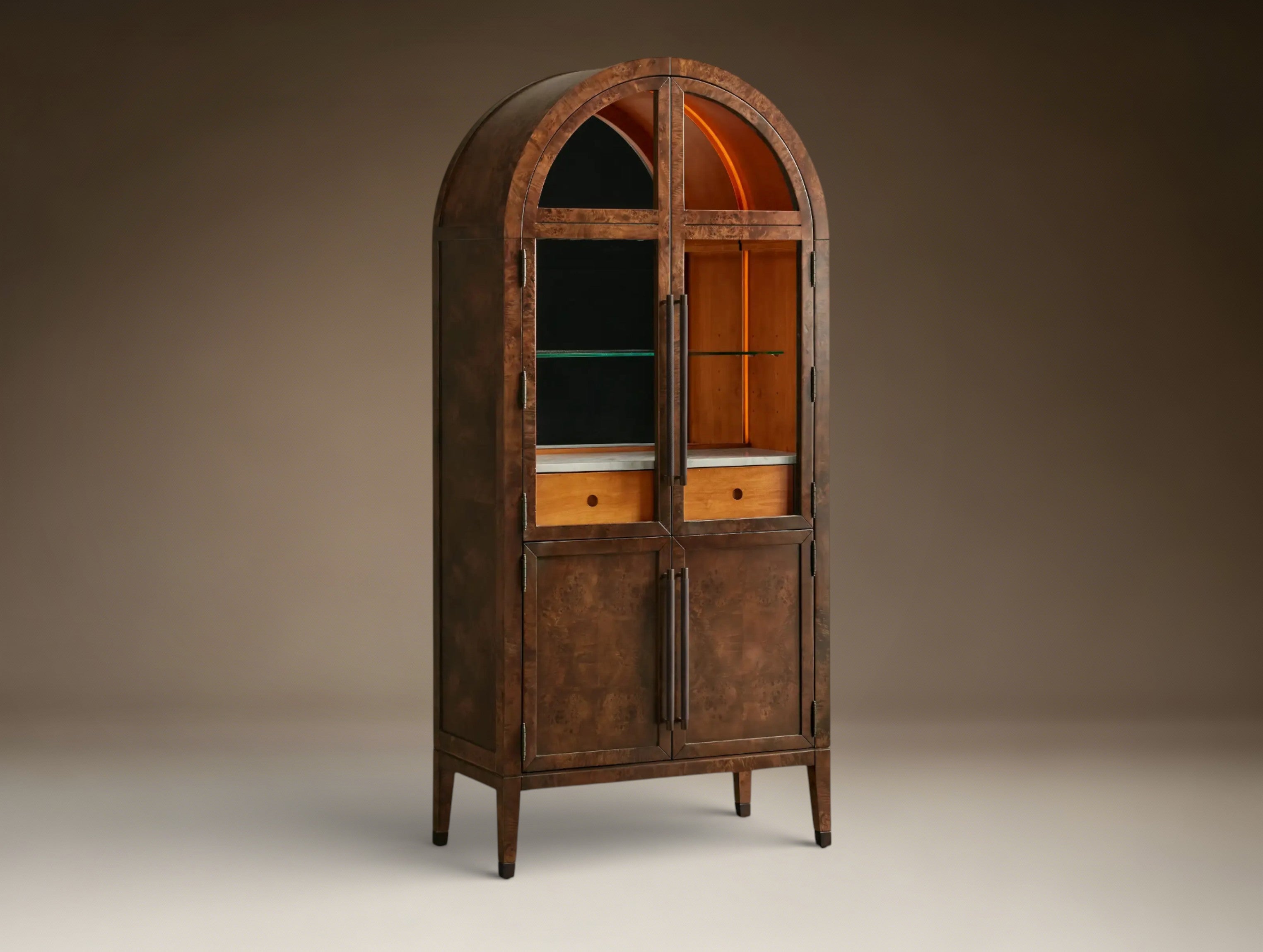 Hottiy Burl Bar Cabinet